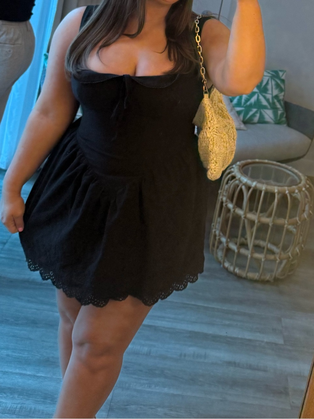 Fashion Nova Black Sweetheart Neckline Chemise